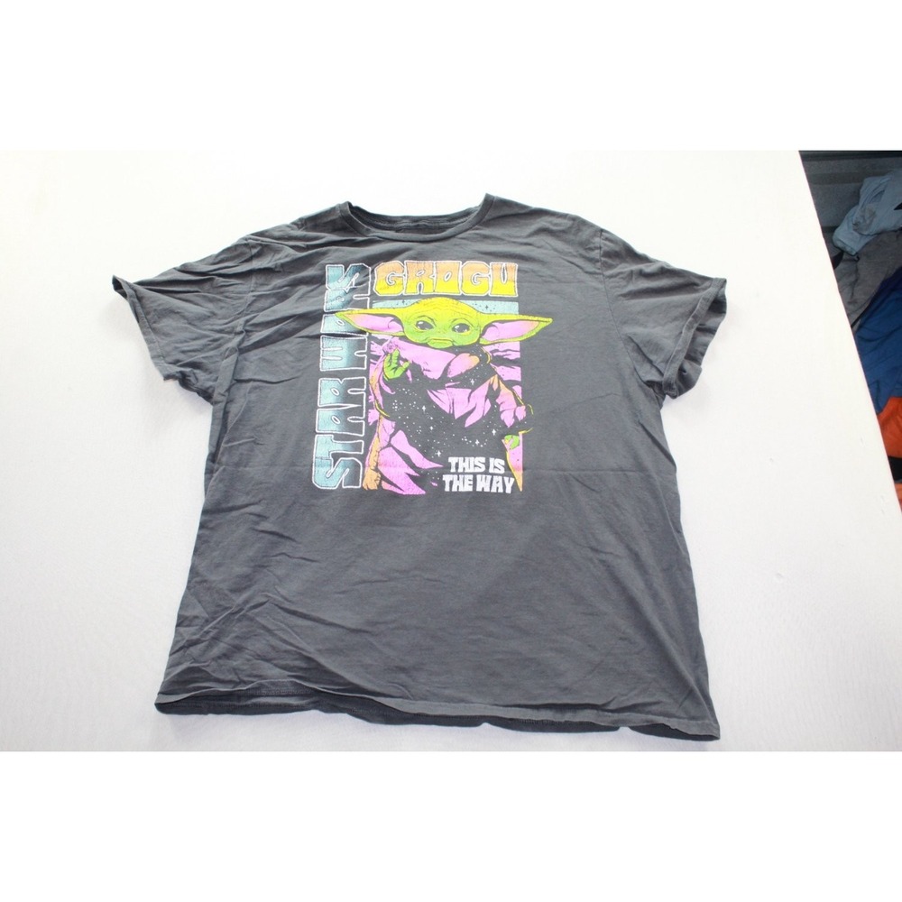Mad Engine Grogu ShirtMens 2XL Gray Crew Neck Short Sleeve